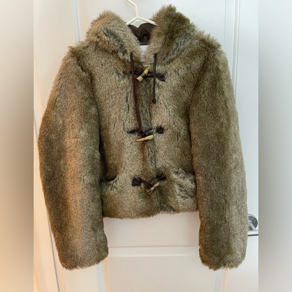 ONLY faux fur hooded bomber size Medium - Picture 1 of 3